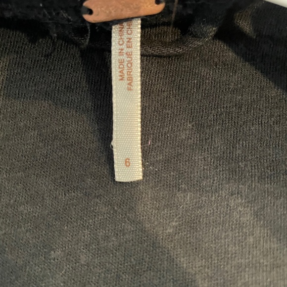 Free people black denim jacket with scarf - Picture 2 of 2